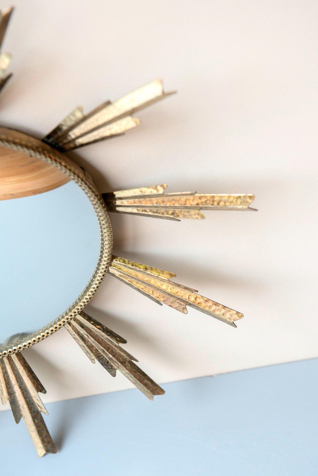 Vintage Sunburst Convex Wall Mirror – 1950s
