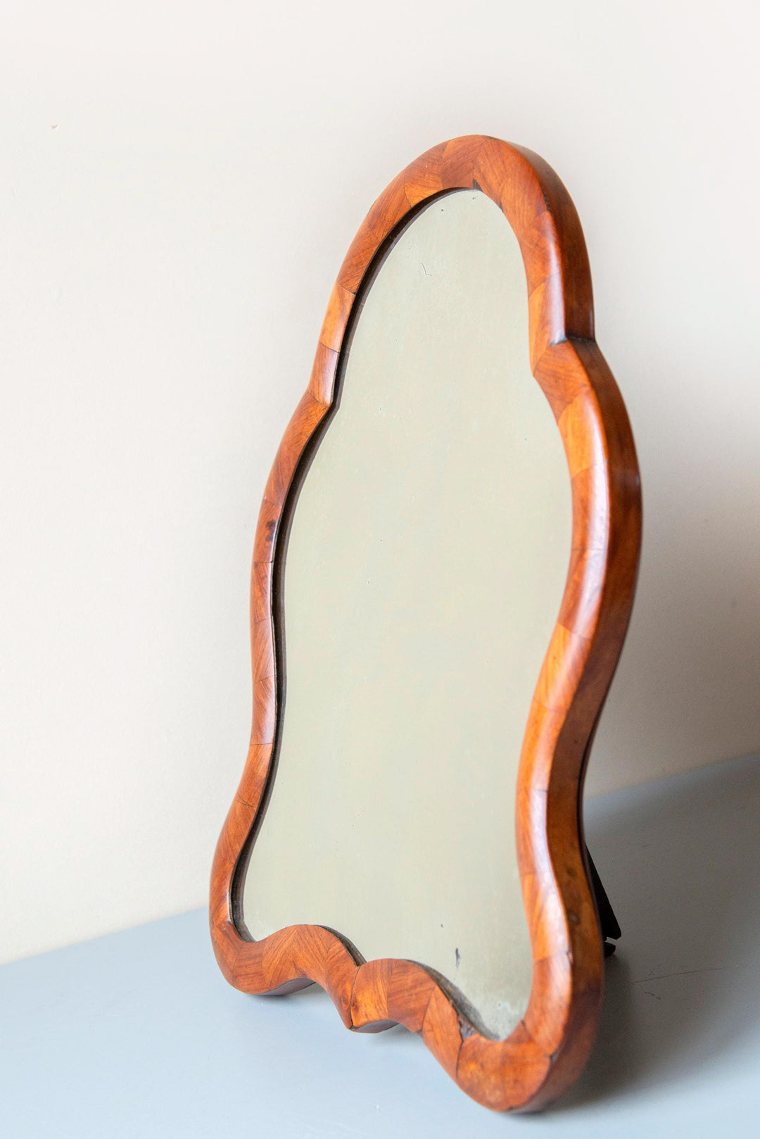 Antique Biedermeier Walnut Table Mirror - 19th Century