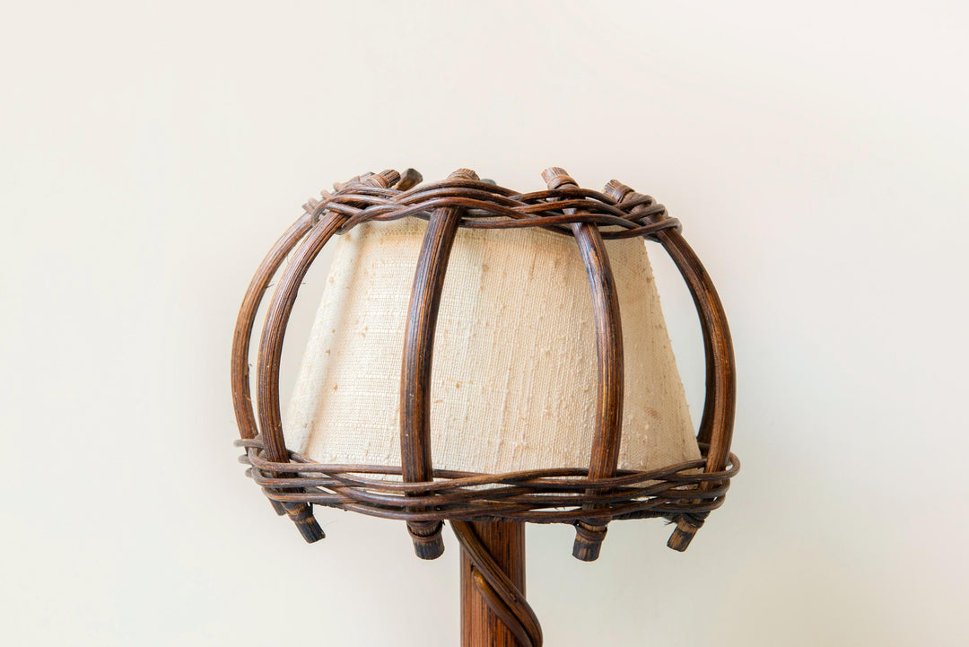 Vintage Bamboo Table Lamp by Louis Sognot, 1950s