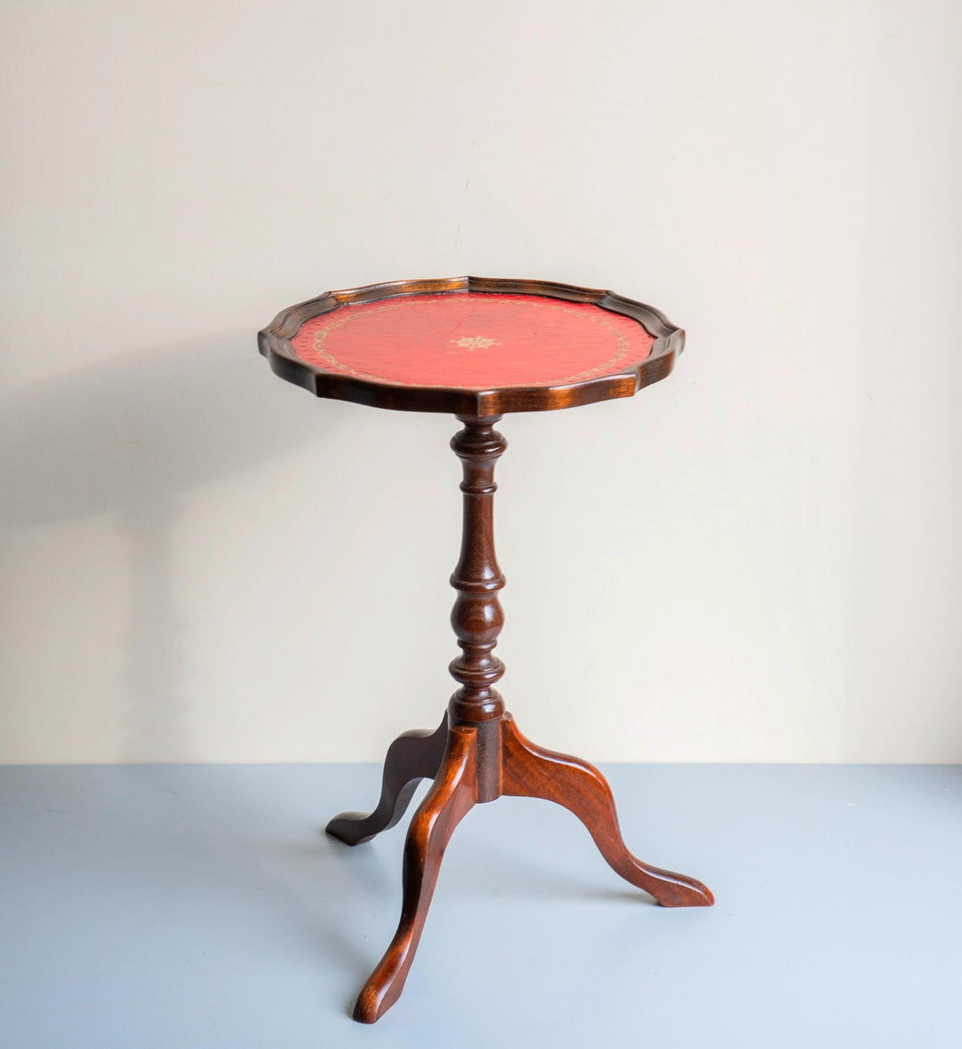 Antique Leather Top Wine Table