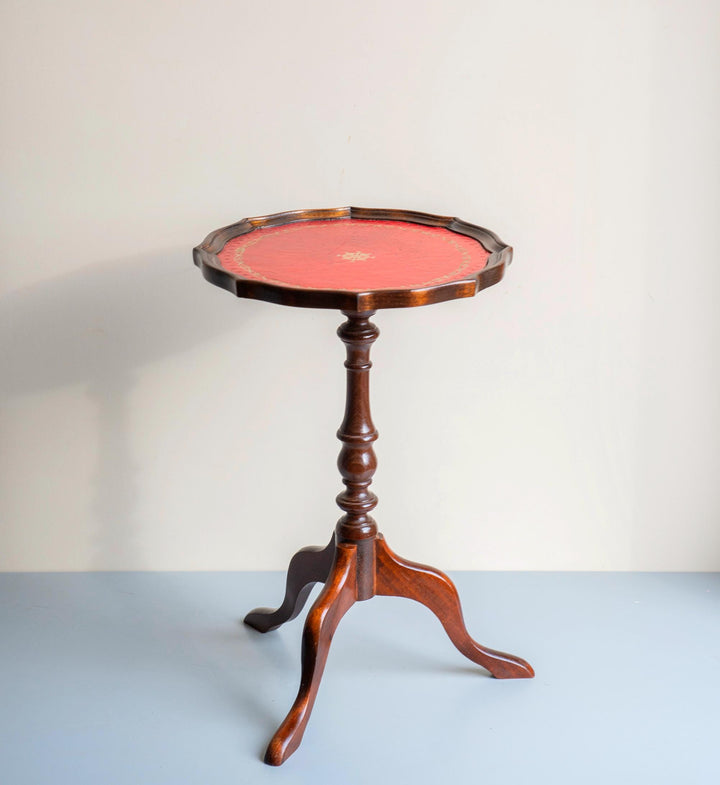 Antique Leather Top Wine Table