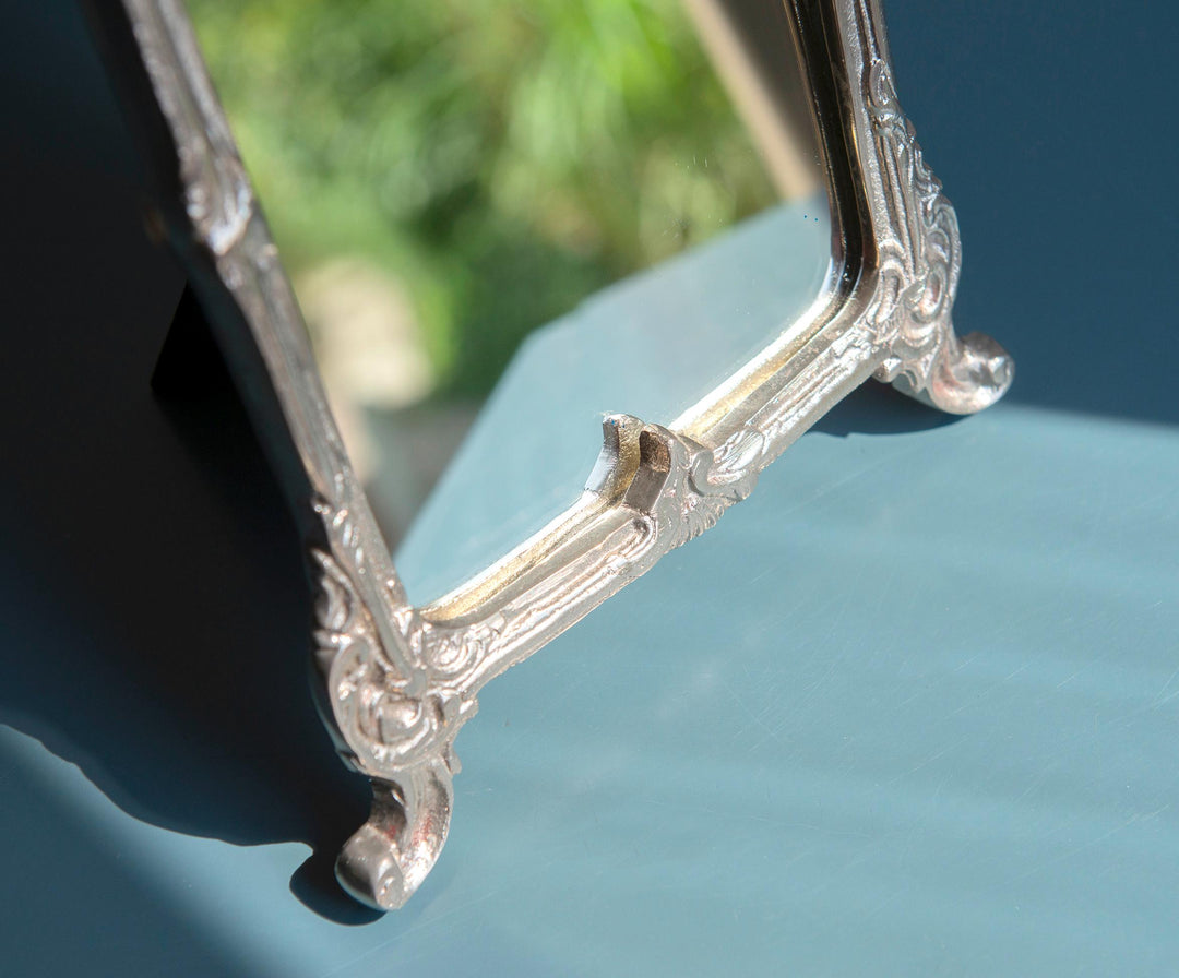 Vintage Ornate Silver Table Mirror