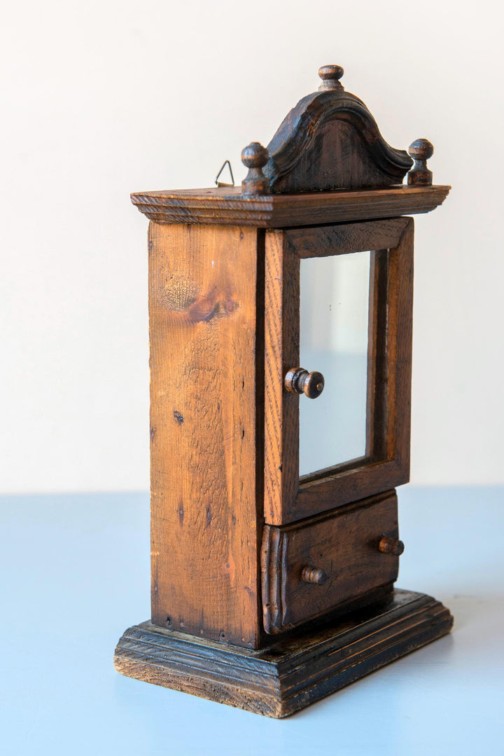 Antique Miniature Mirror Cabinet – 19th Century Folk Art
