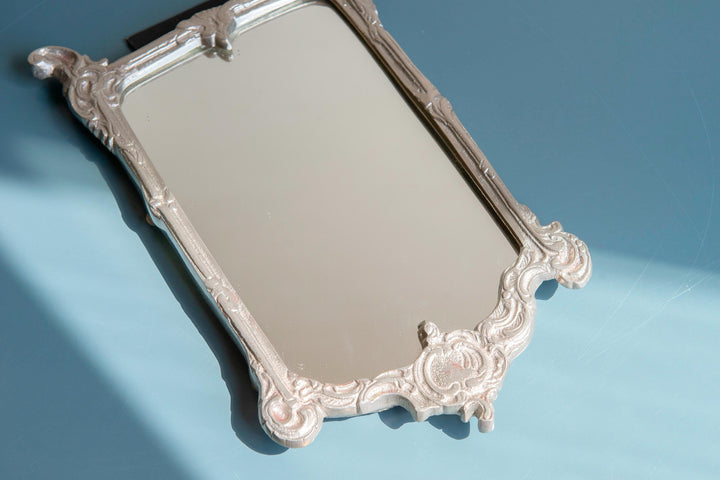 Vintage Ornate Silver Table Mirror