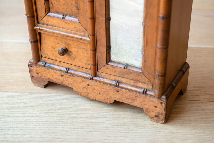 Antique French Faux Bamboo Wall Cabinet - 1920s