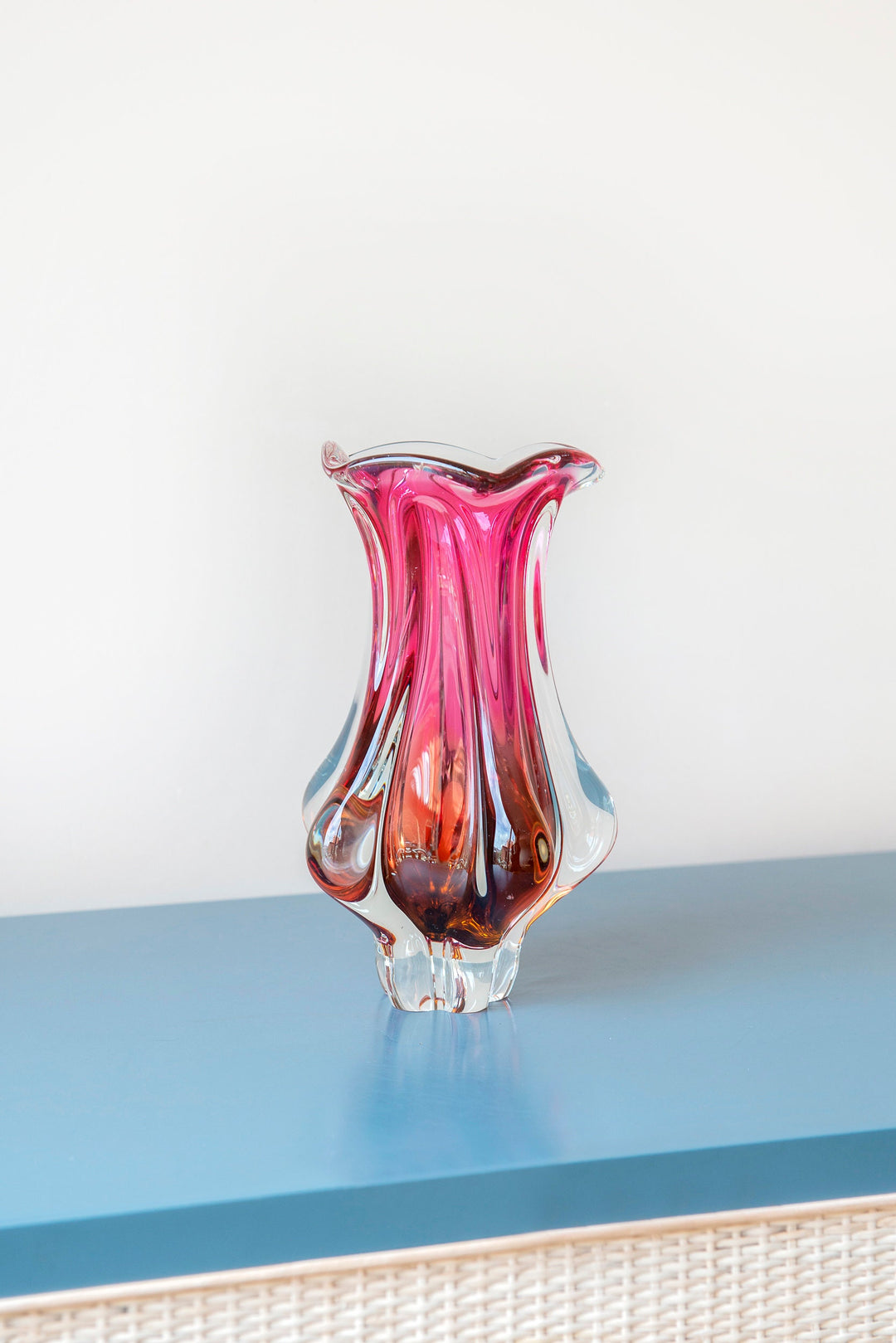 Vintage Josef Hospodka Pink Art Glass Vase