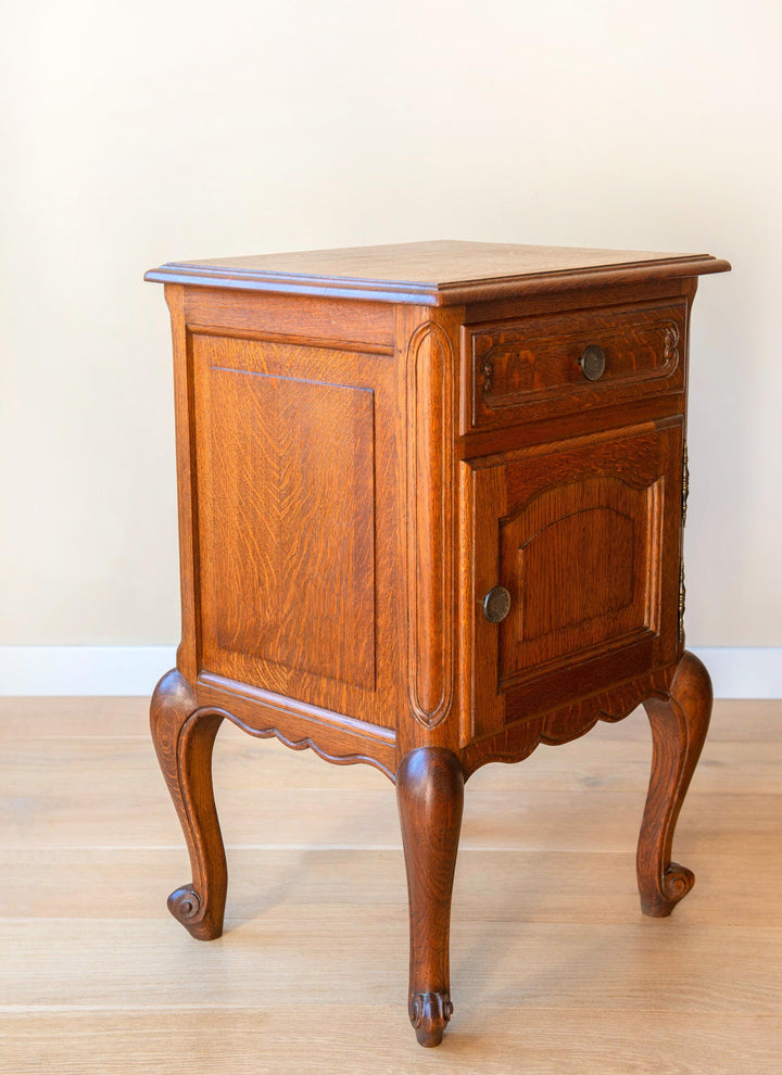 Vintage French Nightstand - Louis XV Style Bedside Cabinet