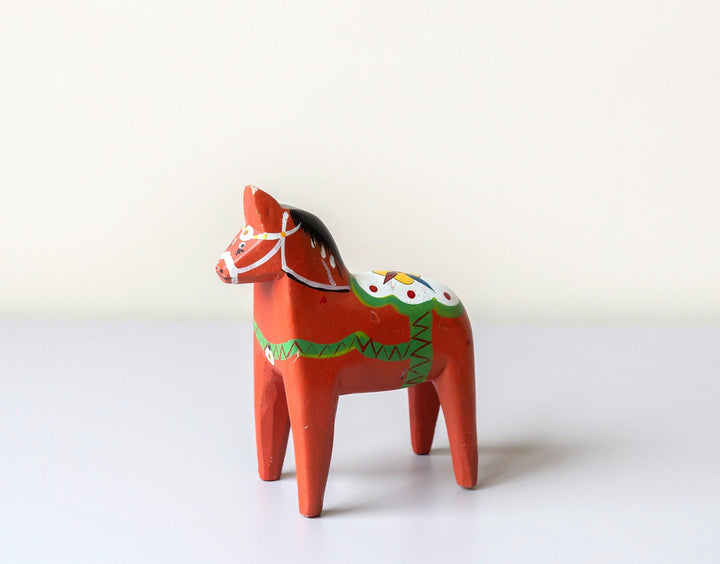 Vintage Swedish Red Dala Horse Statue – 1970s