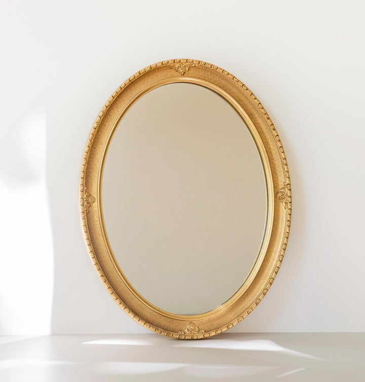 Vintage Dutch Oval Gold Mirror – 1960s