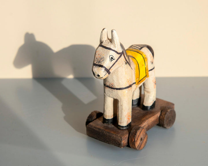 Pair of Vintage Indian Wooden Folk Art Horses