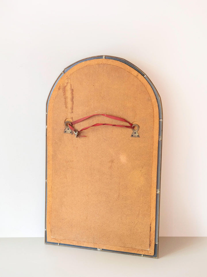 Vintage Art Deco Revival Brass Wall Mirror