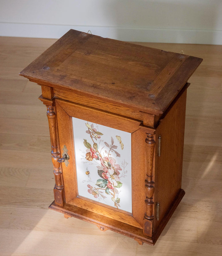 Antique German Neo-Gothic Oak Wall Cabinet
