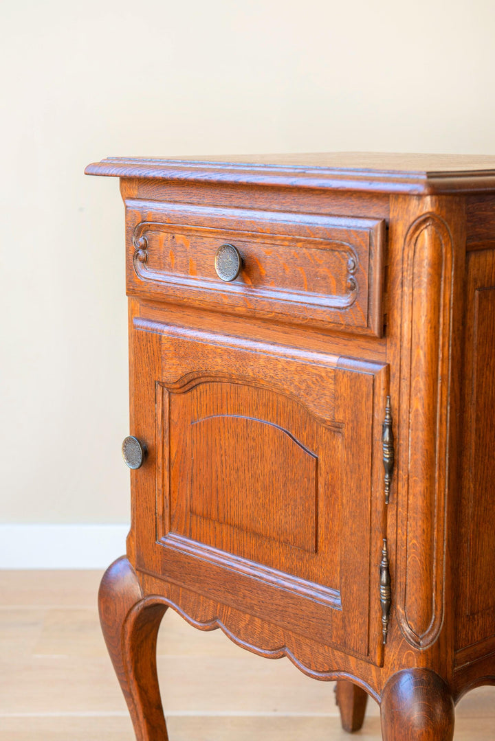 Vintage French Nightstand - Louis XV Style Bedside Cabinet