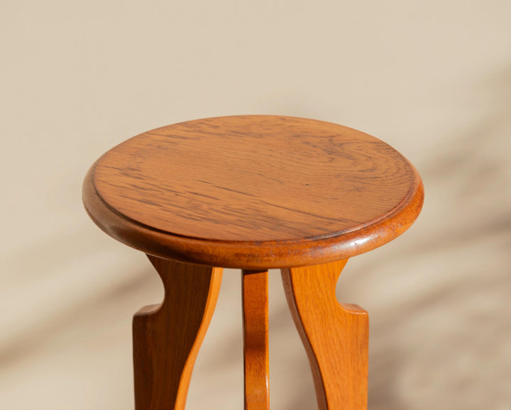 Vintage Art Deco Plant Stand - Round Wooden Etagere
