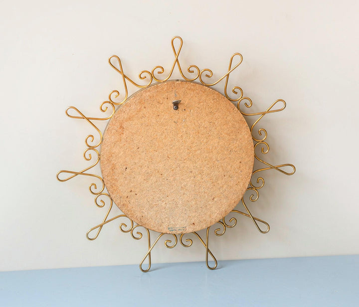 Vintage Belgian Convex Sunburst Mirror - Deknudt
