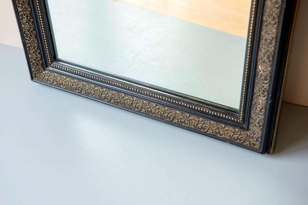 Antique French Black & Gold Louis Philippe Arch Mirror