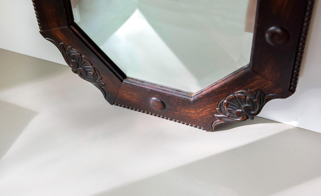 Antique Art Deco Octagonal Wall Mirror - Amsterdam School