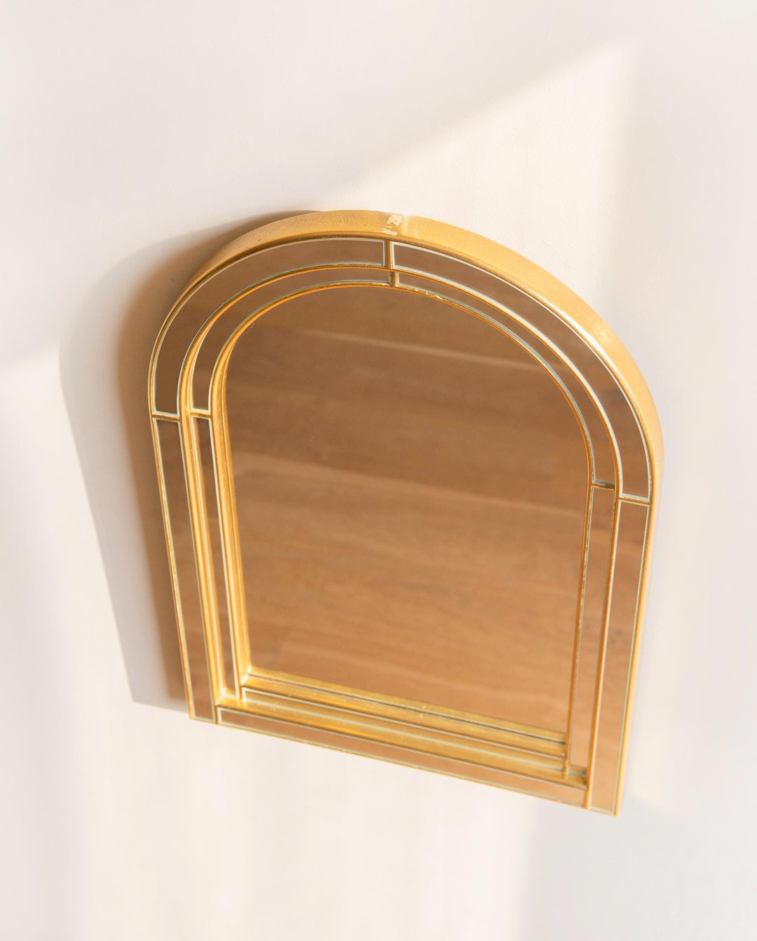 Vintage Deknudt Wall Mirror - Gold Arched Frame
