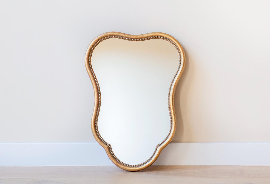 Vintage French Scalloped Gold Wall Mirror