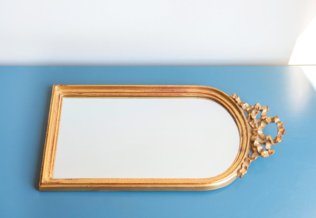 Vintage DeKnudt Belgian Gilt Bow Mirror, 1960s