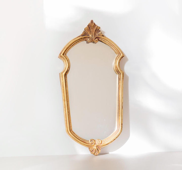 Vintage Gilt Wall Mirror With Crest - Ornate Rococo Style