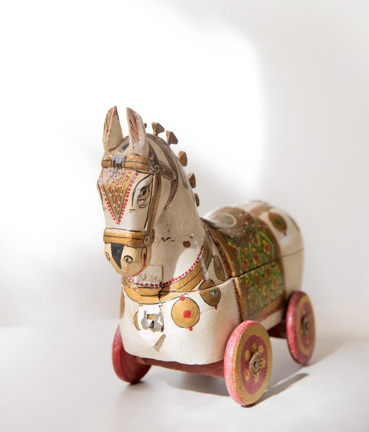Antique Indian Wooden Horse Box