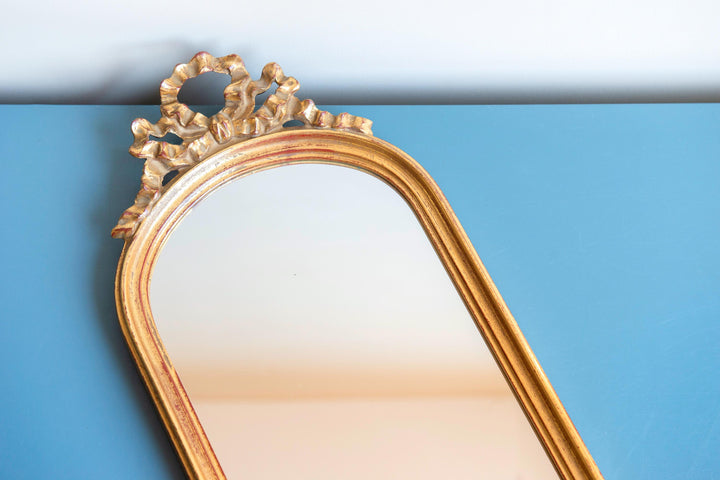 Vintage DeKnudt Belgian Gilt Bow Mirror, 1960s