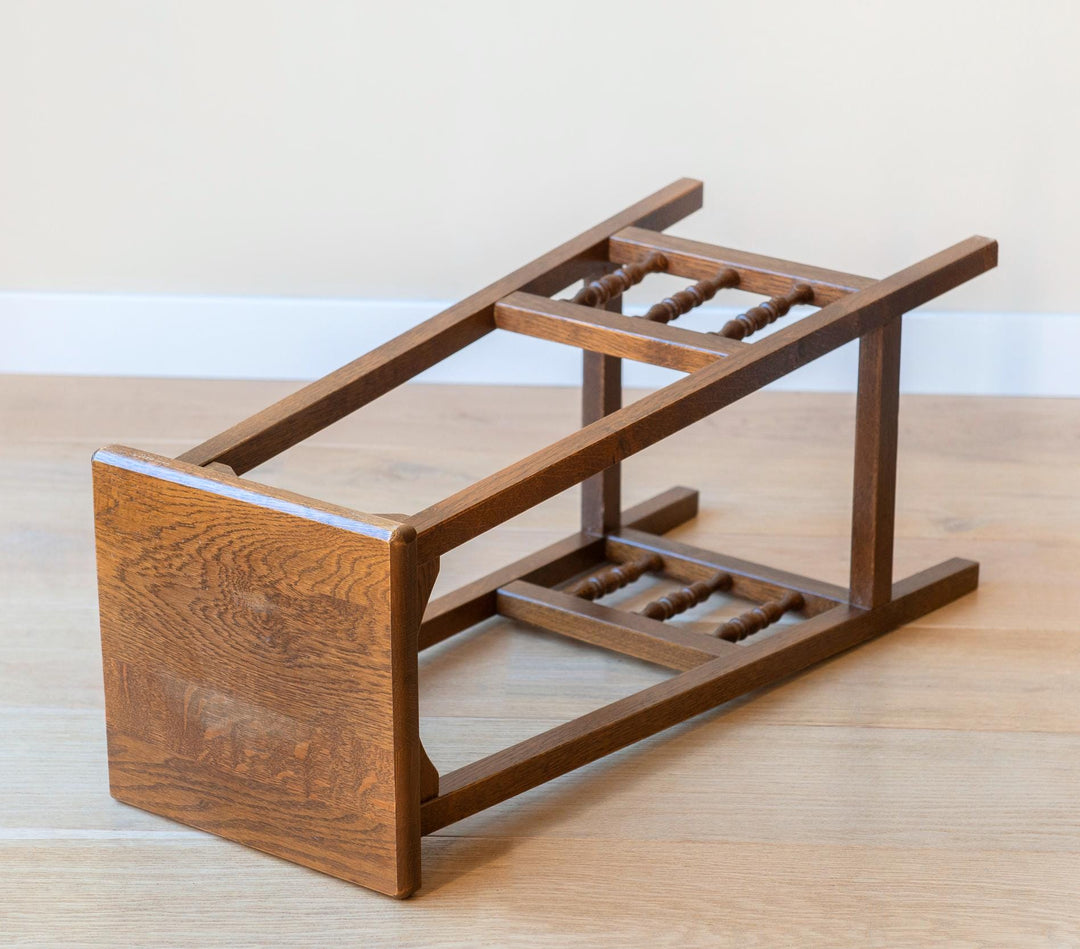 Vintage Dutch Oak Plant Stand with Spindle Details