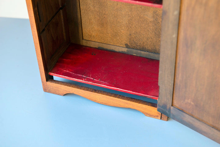 Antique Oak Victorian Medicine Cabinet with Lock