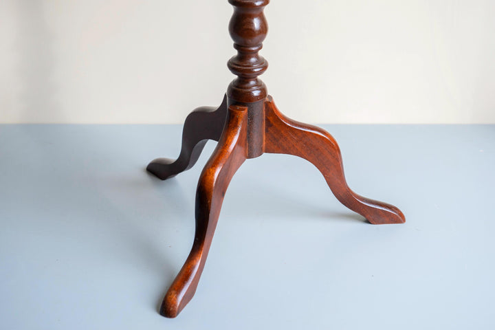 Antique Leather Top Wine Table