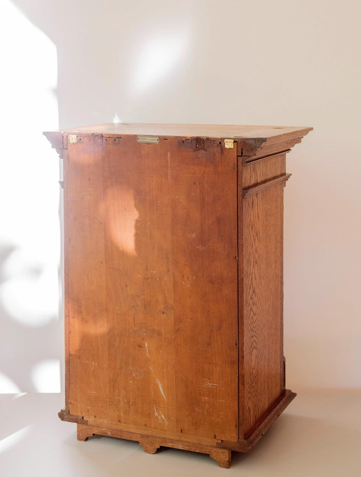 Antique German Neo-Gothic Oak Wall Cabinet