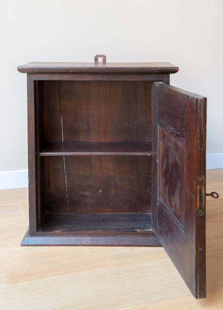 Antique Dutch Carved Wooden Wall Cabinet - Folk Art