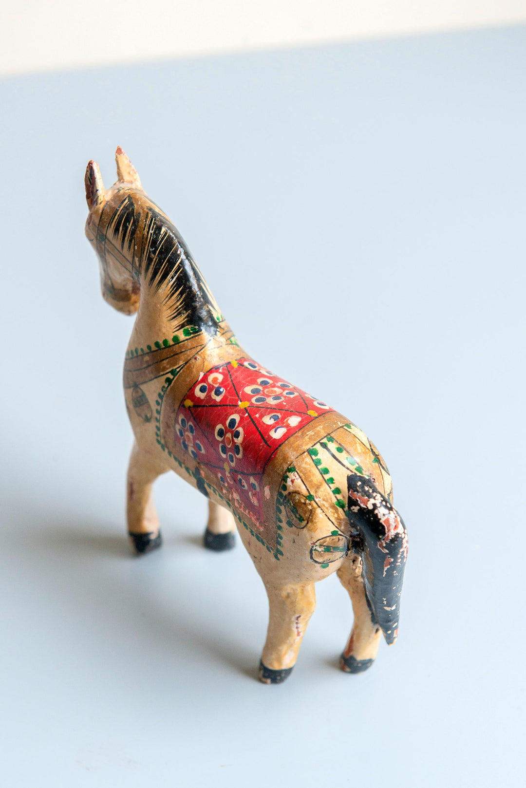 Small Antique Indian Rajasthani Wooden Wedding Horse