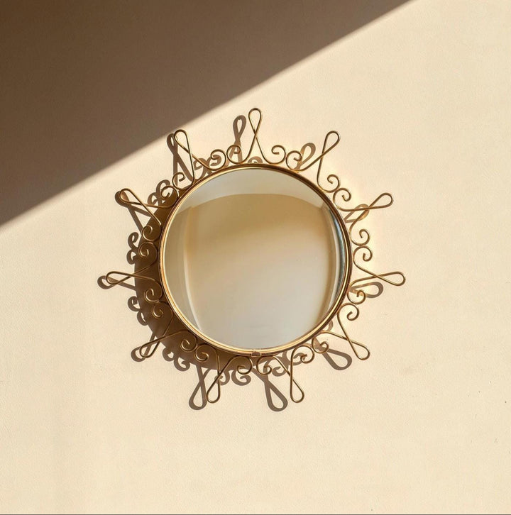 Vintage Belgian Convex Sunburst Mirror - Deknudt