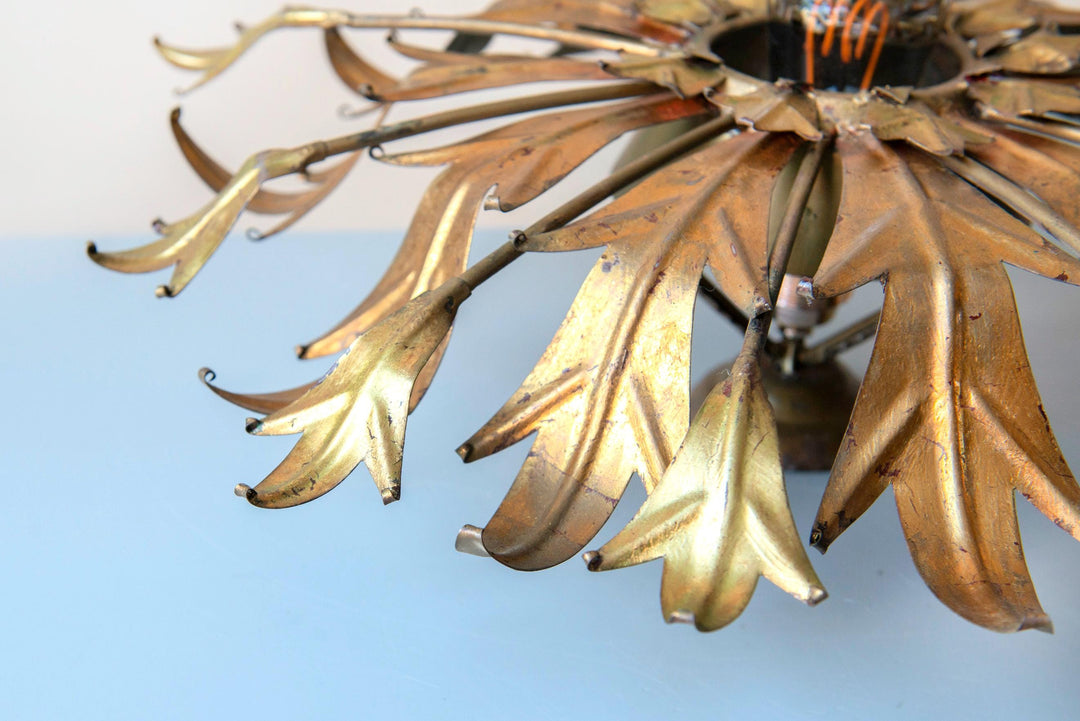 Italian Sunburst Ceiling Lamp, 1960s