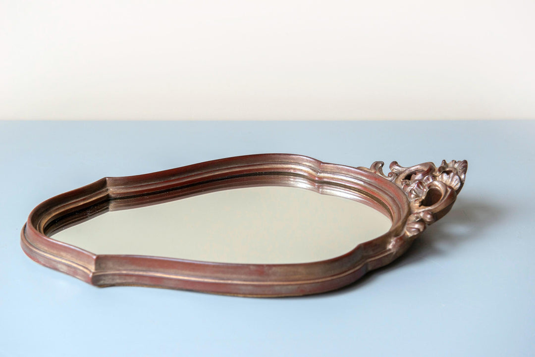 Belgian Scalloped Wall Mirror with Crest, Deknudt 1960s