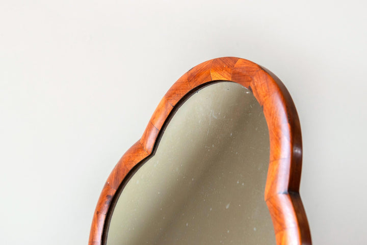 Antique Biedermeier Walnut Table Mirror - 19th Century