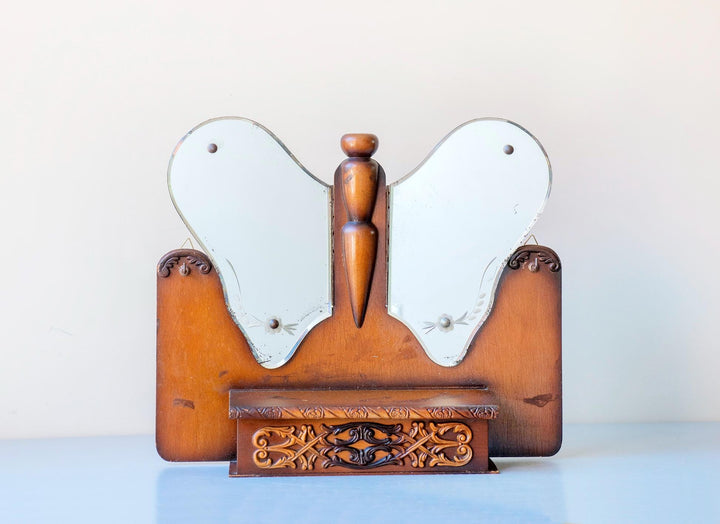 Vintage Butterfly Mirror Cabinet - Art Deco Storage Unit