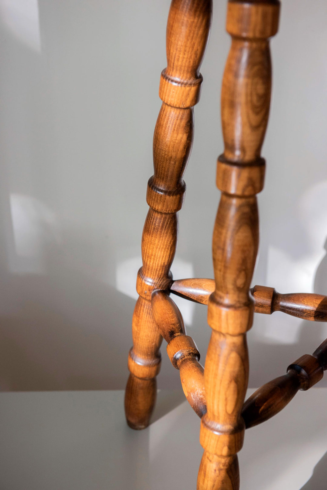 Vintage French Plant Stand - Tall Bobbin Pedestal
