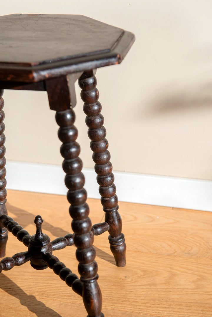 Antique Bobbin Stool - Octagonal Plant Stand, c. 1900