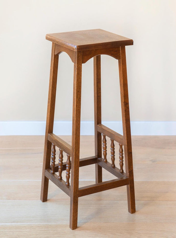 Vintage Dutch Oak Plant Stand with Spindle Details