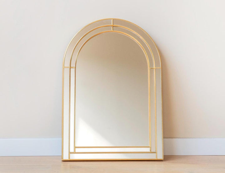 Vintage Deknudt Wall Mirror - Gold Arched Frame