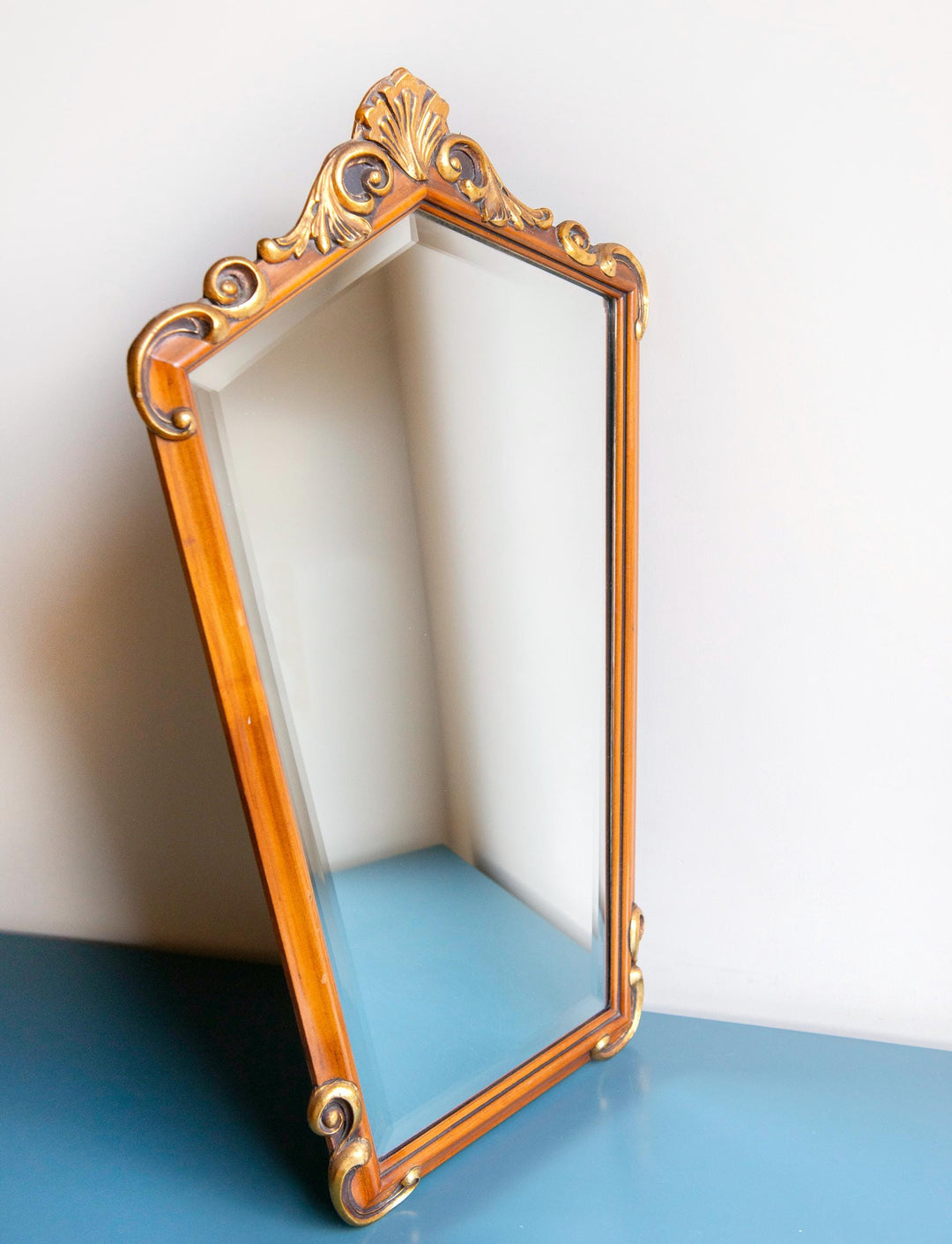 Ornate Vintage Wall Mirror - Beveled Glass