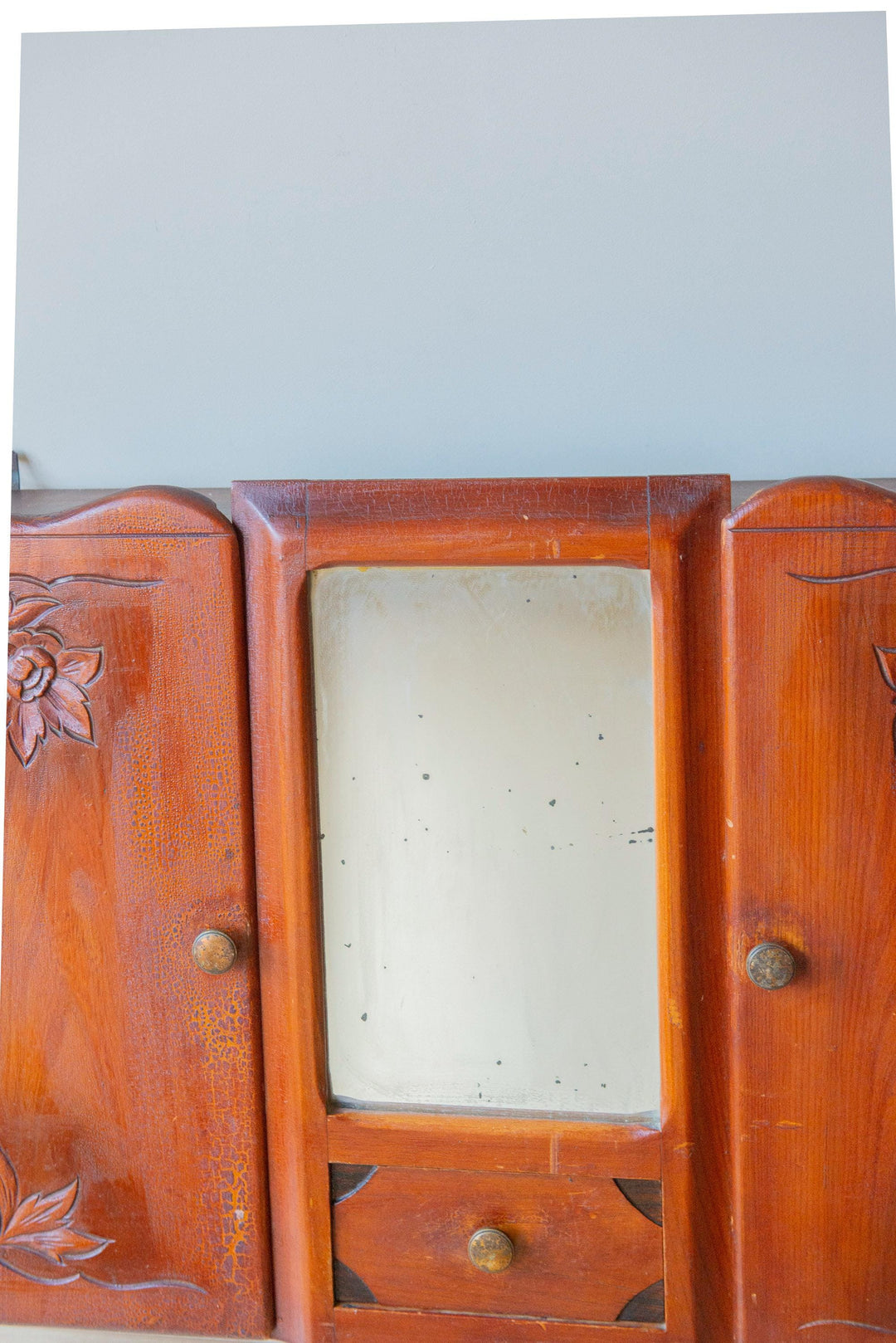 Antique French Medicine Cabinet with Mirror – Art Nouveau Style