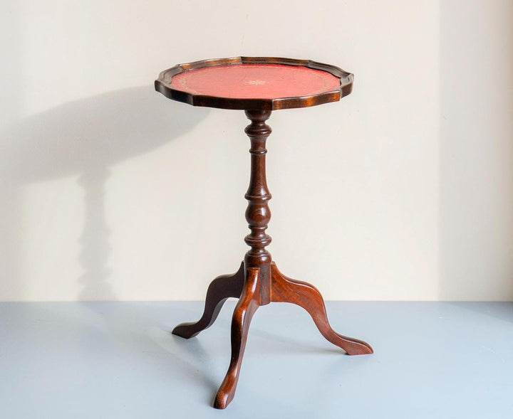 Antique Leather Top Wine Table