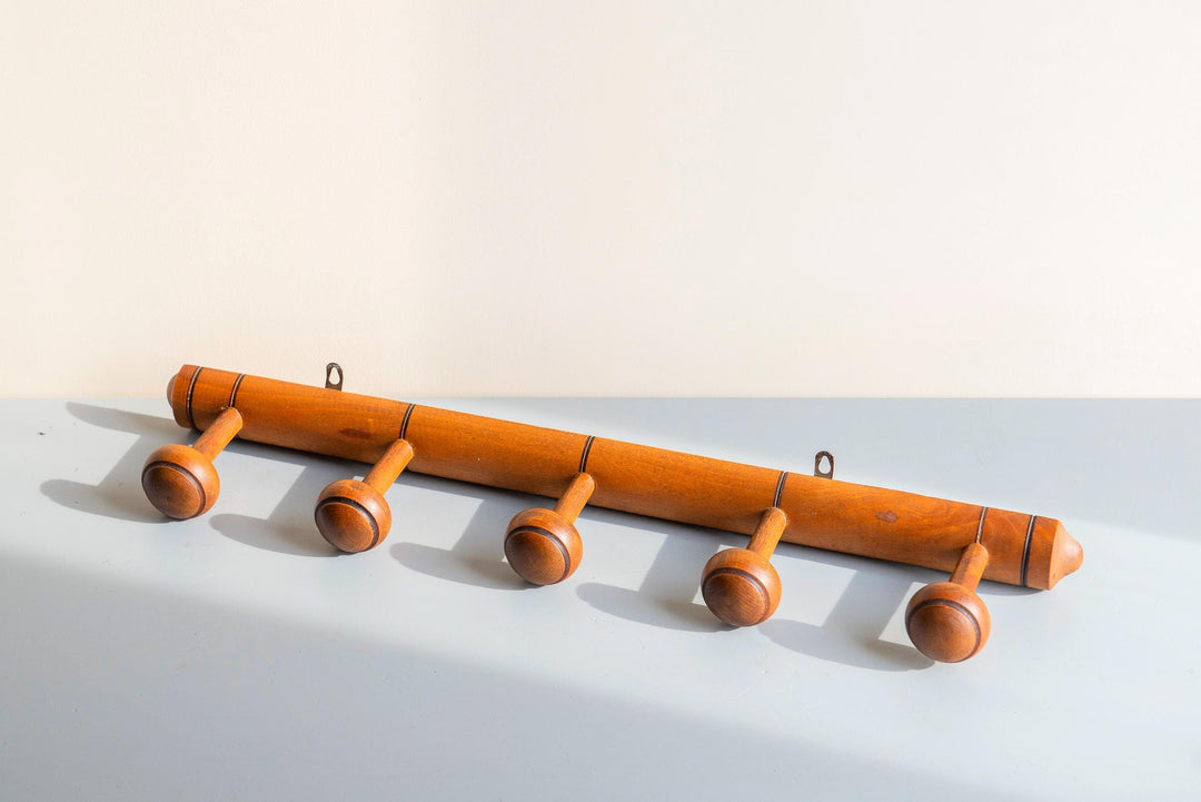 Vintage French Faux Bamboo Coat Rack