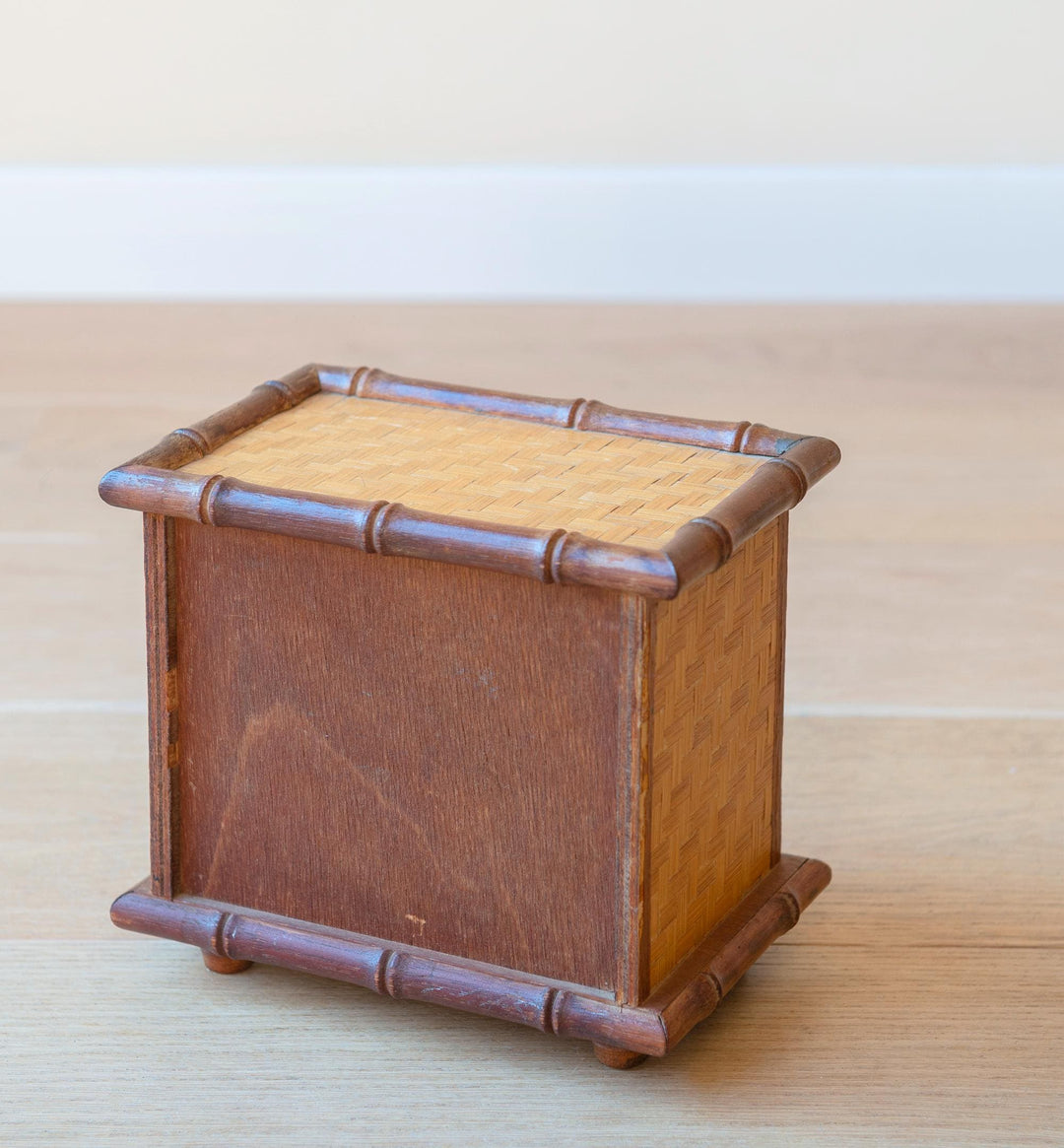 Vintage French Faux Bamboo Jewelry Chest