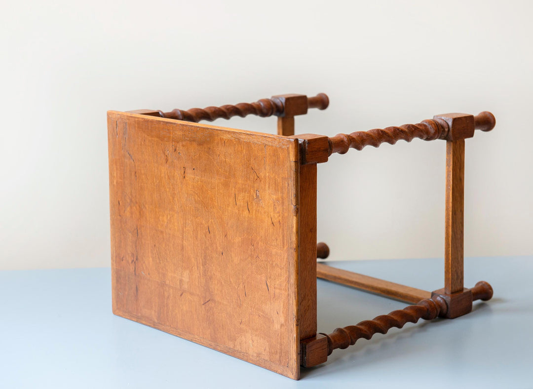 Antique Oak Barley Twist Side Table