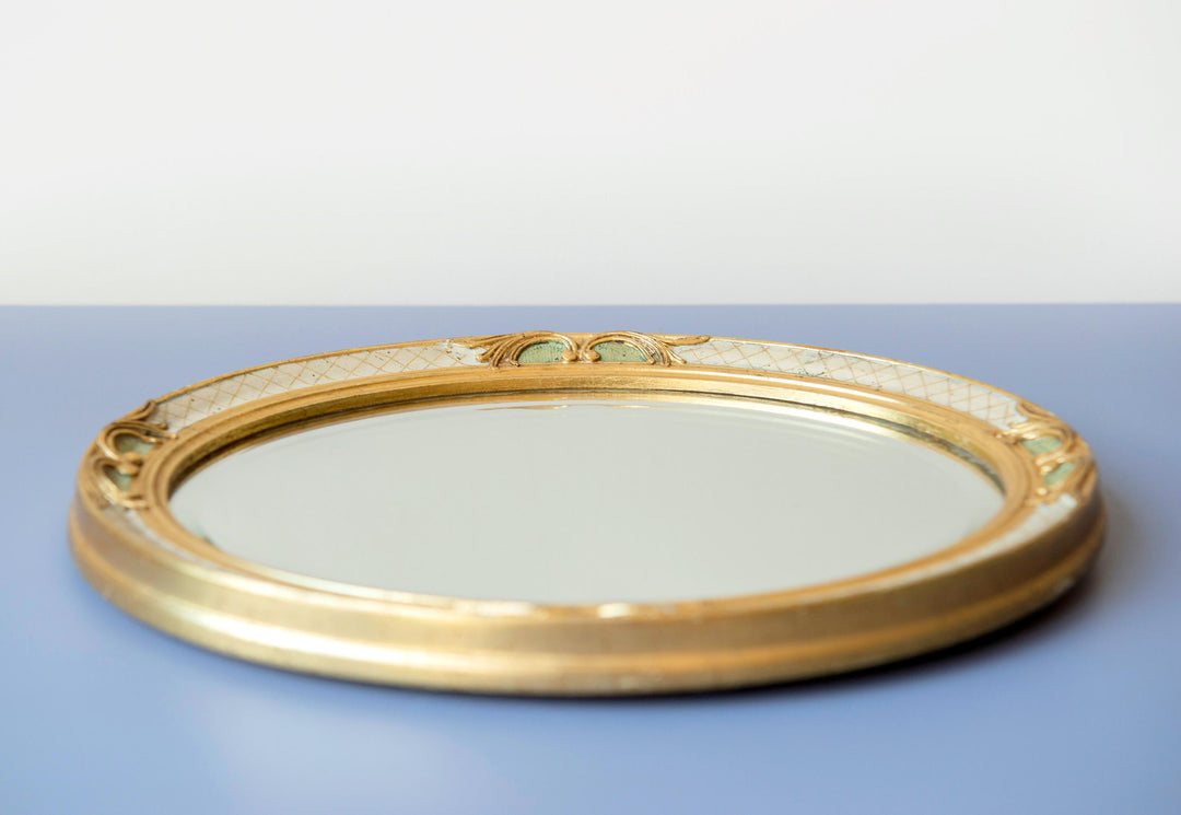 Vintage Pieterman Oval Gold Wall Mirror – 1950s