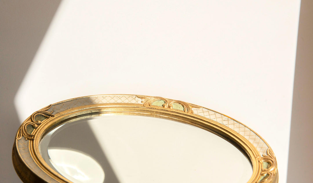 Vintage Pieterman Oval Gold Wall Mirror – 1950s